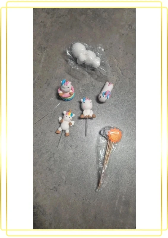 Lot de decoration pour gâteau licorne